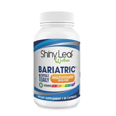 Shiny Leaf Bariatric Multivitamin Iron-Free Capsules for Post Bariatric Surgery Patients, Once Daily Bariatric Vitamins Without Iron for WLS, Sleeve, Gastric Bypass Surgery (1 Month / 30 Caps)