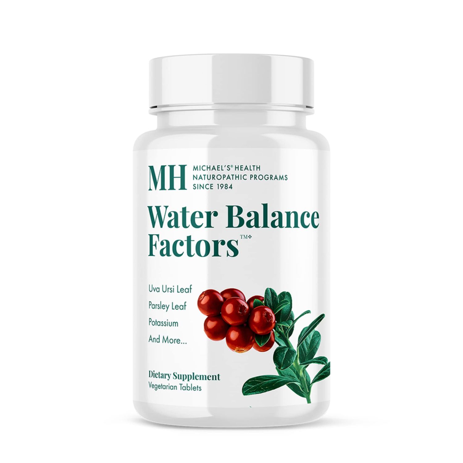 MICHAEL'S Health Naturopathic Programs Water Balance Factors - 120 Vegetarian Tablets - Helps Balance Fluid Levels - with Potassium &amp; Vitamin B6 - Gluten Free, Kosher - 40 Servings