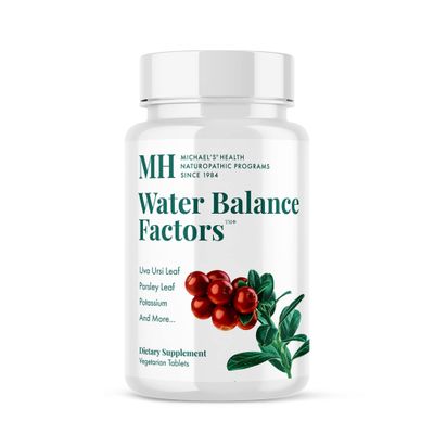 MICHAEL&#39;S Health Naturopathic Programs Water Balance Factors - 120 Vegetarian Tablets - Helps Balance Fluid Levels - with Potassium &amp; Vitamin B6 - Gluten Free, Kosher - 40 Servings