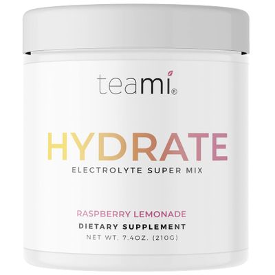 Teami Electrolytes Powder - Hydration Calcium, Magnesium, Chloride &amp; Potassium Supplement 45 servings, Hydrate Electrolyte Powder Mix with Vitamins &amp; Minerals - Energy Ketones Drink, Keto Electrolytes