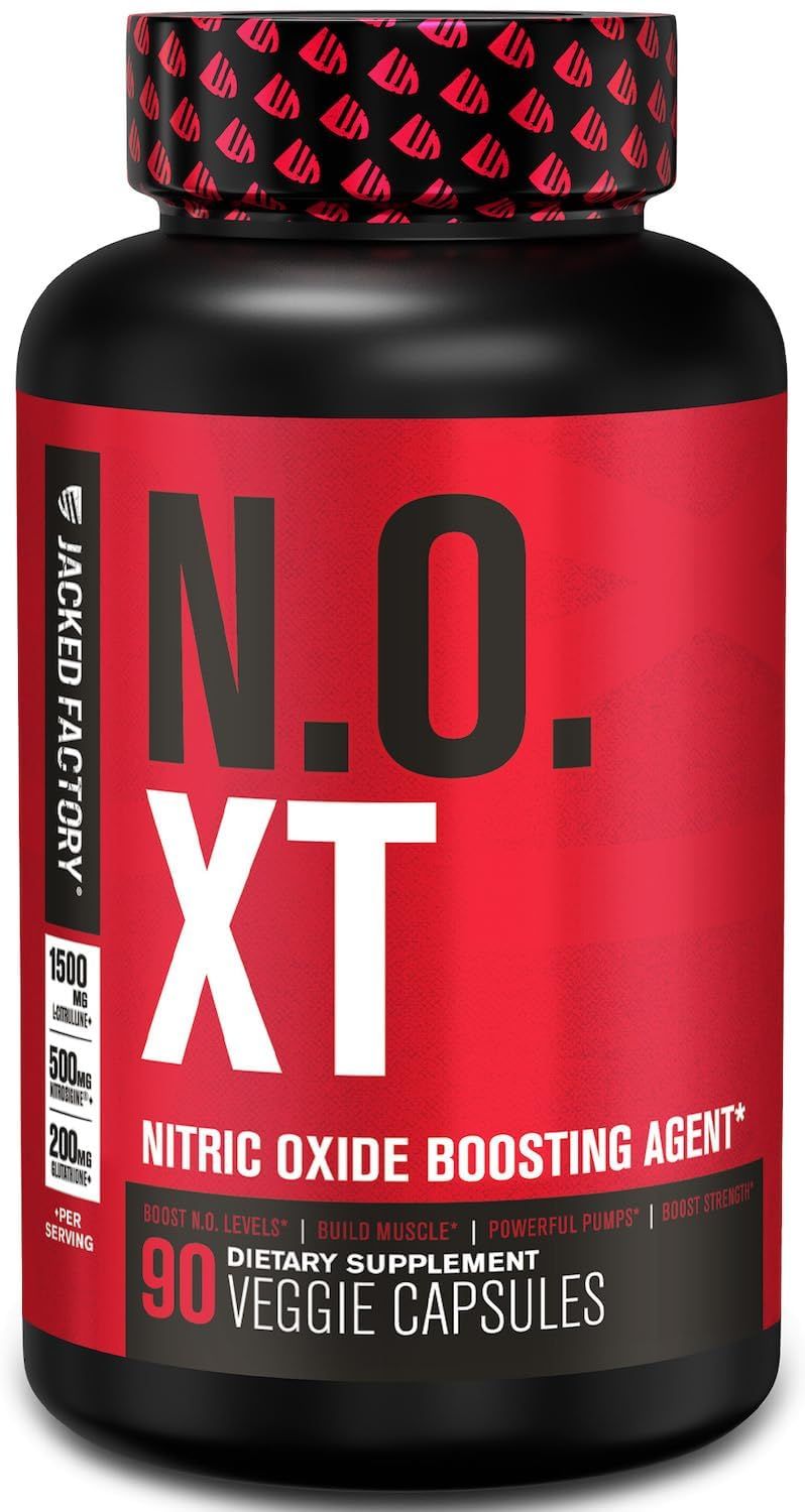 Jacked Factory N.O. XT Nitric Oxide Supplements for Men w/Nitrosigine L Arginine L Citrulline Supplement for Muscle Pumps &amp; Vascularity - Pre Workout Nitric Oxide Booster &amp; Muscle Builder - 90 Caps