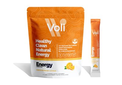 Voli Energy - Santa Barbara Citrus - Clean Energy Supplement, 100mg Caffeine from Green Tea Extract, No Artificial Sweeteners, No Added Sugars, Replenish and Revitalize, 15 Servings (Pack of 1)