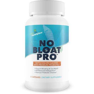 No Bloat Pro - Gut &amp; Colon Cleanse with Premium Probiotic Support - Support Bloating &amp; Gas Relief - Contains Fennel &amp; Ginger - Promote Colon Health &amp; Digestive Health - Aid Regularity &amp; Digestion