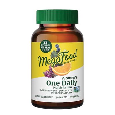 MegaFood Womens Multivitamin One Daily - Multivitamin for Women - Vitamin C, Vitamin D, Iron &amp; B Vitamins - Bone, Energy Metabolism &amp; Immune Support - Vegetarian, GlutenFree - 90 Tablets, 90 Servings