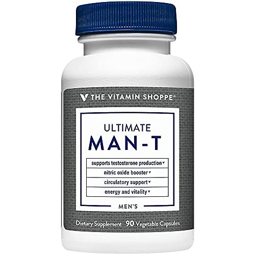 The Vitamin Shoppe Ultimate Testosterone - Supports Testosterone Production, Boost Nitric Oxide, Promotes Circulation and Promotes Energy &amp; Stability (90 Veggie Caps)