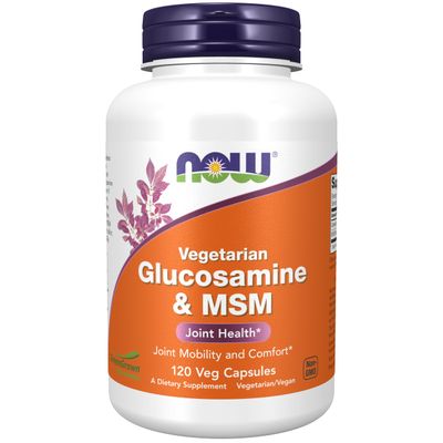 NOW Foods Supplements, Glucosamine &amp; MSM (GreenGrown Glucosamine), Vegetarian, 120 Veg Capsules