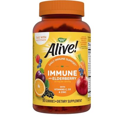 Nature&#39;s Way Alive! Immune Gummies with Elderberry, Immune Support*, 90 Gummies