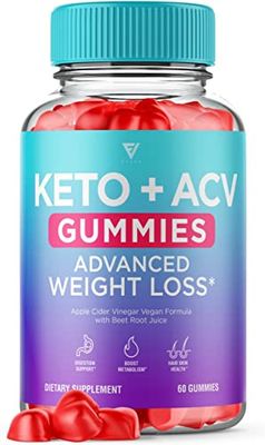 Keto ACV Gummies Advanced Weight Loss Belly Fat Burners Product Works Fast, ACV Keto Gummy Detox Cleanse Diet Apple Cider Vinegar Metabolism(60 Count)