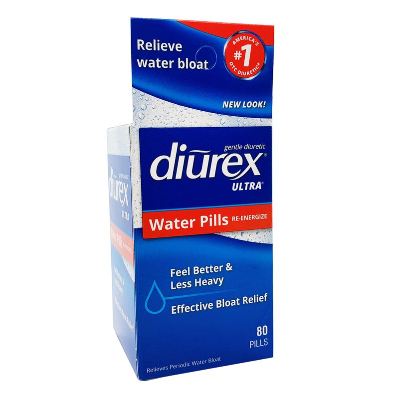 Diurex Ultra Re-Energizing Water Pills - Relieve Water Bloat - Feel Better &amp; Less Heavy - 80 Count