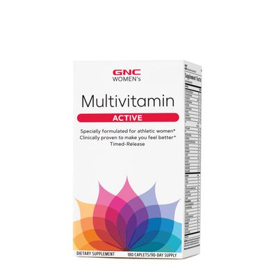 GNC Women&#39;s Active Multivitamin | Supports an Active Lifestyle | 30+ Nutrient Formula | Promotes Bone &amp; Joint Health, Helps Energy Production | Clinically Studied Daily Vitamin | 180 Caplets