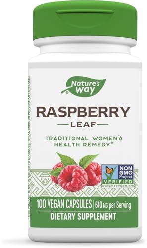 Nature&#39;s Way Raspberry Leaf - 640 mg per 2-capsule Serving - Traditional Support for Women&#39;s Health* - Herbal Supplement for Women - Gluten Free - 100 Vegan Capsules