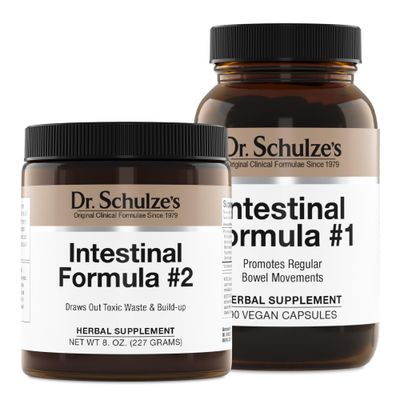 Dr. Schulze&#39;s Intestinal Formula #2 (8 Ounces) and Intestinal Formula #1 Capsules (90 Capsules) - Organic Herbal Supplements
