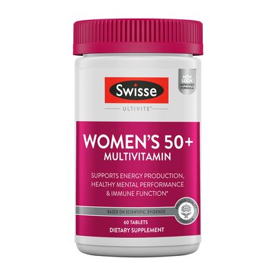 Swisse Daily Multivitamin for Women 50 and Over | 41 Vitamins, Antioxidants and Minerals + Adaptogens | Energy, Stress &amp; Immune Support | Womens 50+ Multivitamins Supplement | 60 Tablets