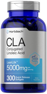 Horbach CLA Supplement | 300 Softgel Pills | Maximum Potency | Conjugated Lineolic Acid from Safflower Oil | Non-GMO, Gluten Free