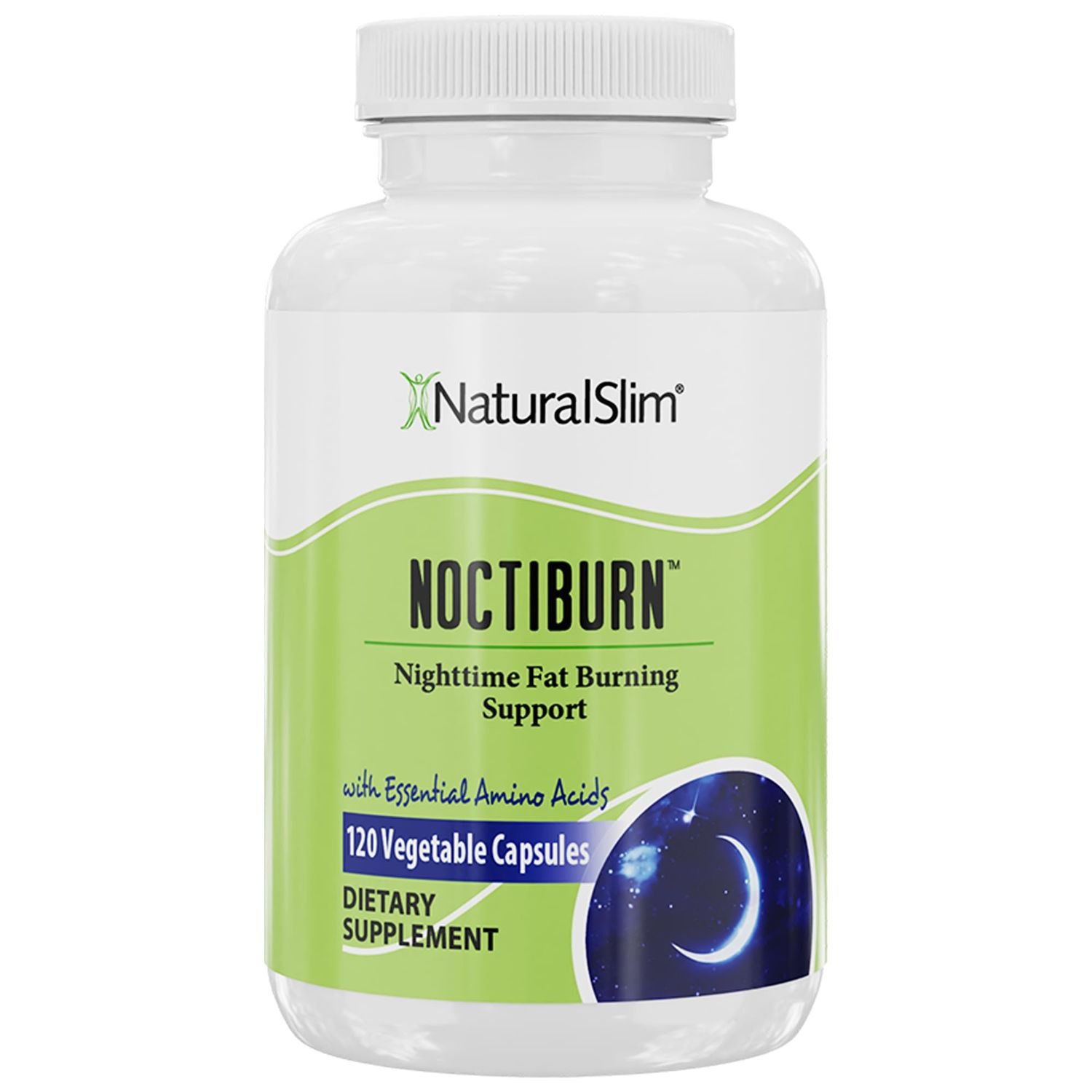 NaturalSlim NoctiBurn Night Burning &amp; Metabolism Support Supplements with Essentials Amino Acid - Nighttime Fat Burner - 120 Vegetable Capsules