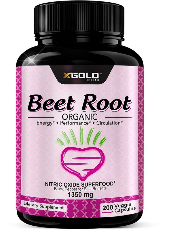 Organic Beet Root Powder 1350mg 200 Veggie caps Superfood Nitric Oxide Strongest Premium Supplement Natural Nitrates | Black Pepper for Best Benefits | Vegan, Non-GMO, &amp; Gluten-Free | Made in USA