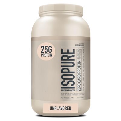 Isopure Unflavored Protein, 25g Whey Isolate, Zero Carb &amp; Keto Friendly, 47 Servings, 3 Pounds (Packaging May Vary)