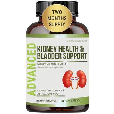 Kidney Cleanse Detox &amp; Repair and Bladder Support- Kidney Support Supplement for Kidney Restore With Chanca Piedra,Cranberry, Juniper Berries for Kidney Detox and Bladder Health.60 Day Supply