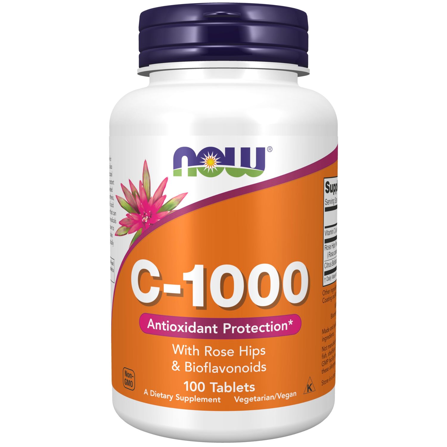 NOW Foods Supplements, Vitamin C-1,000 with Rose Hips &amp; Bioflavonoids, Antioxidant Protection*, 100 Tablets