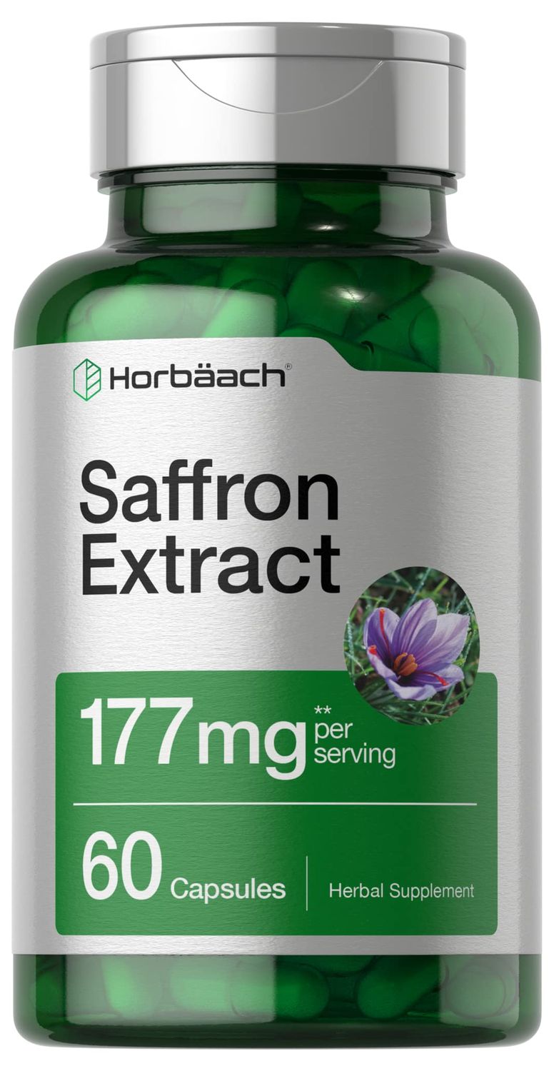 Horbach Saffron Extract Capsules 177 mg 60 Count | Non-GMO, Gluten Free Supplement