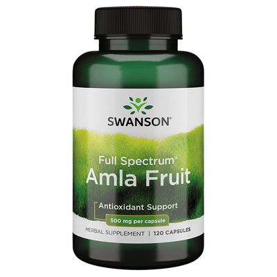 Swanson Full Spectrum Amla Fruit (Indian Gooseberry) Ayurvedic Energy Vitality Antioxidant 500 Milligrams 120 Capsules