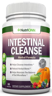 Intestinal Cleanse - All Natural Herbal Detox Formula - Full 10-Day Detox Program - Wormwood, Cranberry, Paul D&#39;Arco, Goldenseal, Garlic, Black Walnut Hull, Echinacea and 10 Other Natural Ingredients