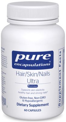 Pure Encapsulations Hair/Skin/Nails Ultra - Supplement for Collagen, Anti Aging, Keratin, Antioxidants, Skin Hydration, Hair, and Nails* - with Biotin, Vitamin C, and More - 60 Capsules