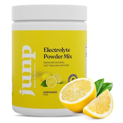 JUNP Electrolytes Powder No Sugar No Carbs - Lemonade Keto Electrolyte Drink Mix - Potassium &amp; Salt Hydration Powder Electrolytes - Zero Calorie Sugar Free Electrolyte Powder, Kosher, 90 Servings