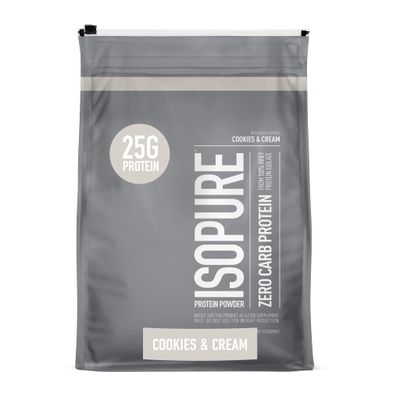 Isopure Protein Powder, Zero Carb Whey Isolate, Gluten Free, Lactose Free, 25g Protein, Keto Friendly, Cookies &amp; Cream, 7.5 Pound (Packaging May Vary)