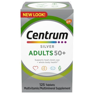 Centrum Silver Multivitamin for Adults 50 Plus, Multivitamin/Multimineral Supplement, Vitamin D3, B-Vitamins, Gluten Free, Non-GMO Ingredients, Supports Memory and Cognition in Older Adults - 125 Ct