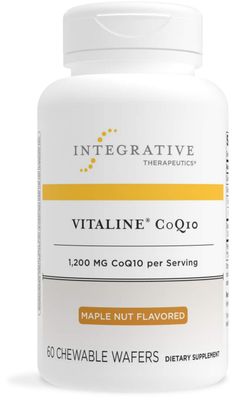 Integrative Therapeutics Vitaline CoQ10 300 mg - Heart and Brain Health Support Supplement* - Maple Nut Flavor - 60 Chewable Wafers