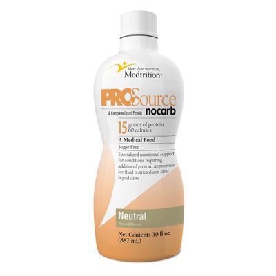 Medtrition Liquid Collagen Peptides Type I, III 15 Grams Protein per Oz. |Prosource NoCarb Neutral 4 Bottles Pack