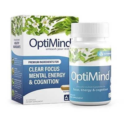 Optimind Nootropics Brain Booster Supplement | Enhance Focus and Cognition, Improve Retention, Sustain Energy | Clinically Studied Ingredients, Bacopa, Tyrosine, Huperzine A, GABA - 1 Bottle (32 Ct)