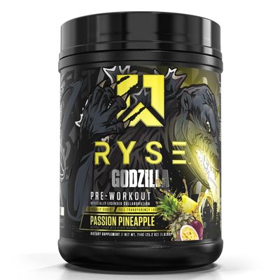 Ryse Noel Deyzel x Godzilla Pre Workout | Intense Pumps, Energy, & Focus | Citrulline & Beta Alanine | 400mg Total Caffeine | 40 Servings (Passion Pineapple)