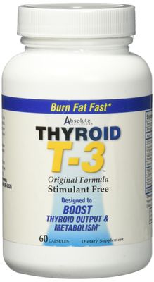 Absolute Nutrition Fat Burning Metabolism Boosting Supplement, Thyroid T-3, 60 Capsules