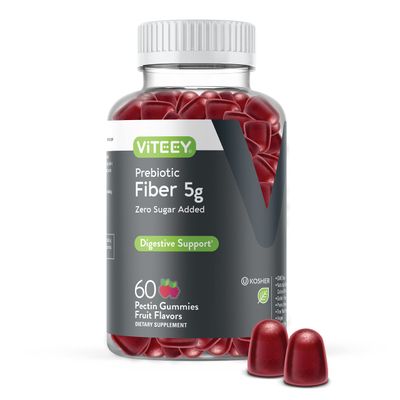 Prebiotic Fiber Gummies for Adults, 5g - Zero Sugar Added - Fiber Supplement Gummies for Digestive Health Regularity &amp; Natural Weight Support - Vegan, Gelatin Free - Chewable Fruit Flavored Gummy