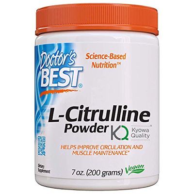 Doctor&#39;s Best L-Citrulline Powder, Helps Improve Circulation &amp; Muscle Maintenance, Non-GMO, Vegan, Gluten Free, Soy Free, 200g