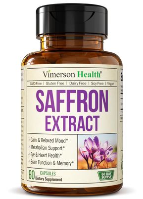 Saffron Supplements for Women & Men. Saffron Extract Capsules Promote Eye, Heart, Brain & Metabolic Health. 100% Pure Saffron (Azafran) Alternative to Saffron Gummies or Safron Powder. Vegan 60 Caps