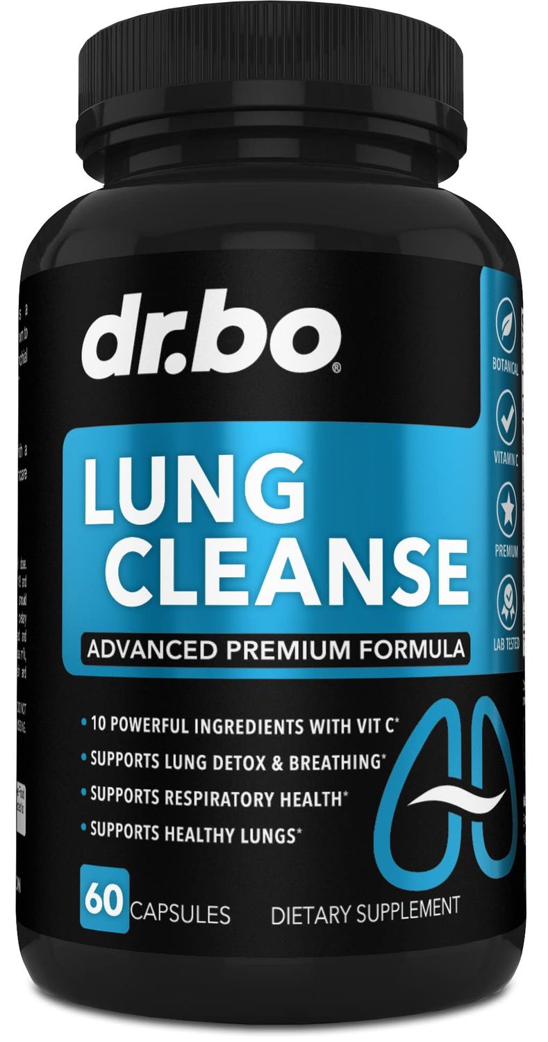 Lung Cleanse Support Supplement - Respiratory Supplements to Quit &amp; Stop Smoking Aids - Herbal Detox for Lungs &amp; Bronchial Health - Smokers Cleanser Breathe Aid for Mucus Clear Relief - 60 Capsules