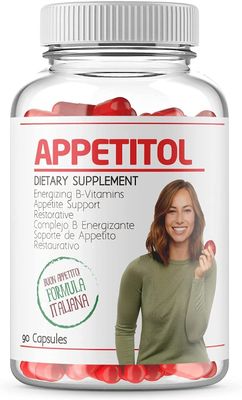 CJ Labs Appetitol Appetite-Weight Gain Capsules Natural Appetite and Weight Gain Stimulant for Underweight Children Fortified with Vitamins B1,B2,B3,B5,B6,B12,Folic Acid , Iron, Zinc