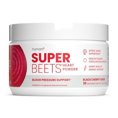 humanN SuperBeets Beet Root Powder - Nitric Oxide Supplement for Heart Health, Circulation &amp; Blood Pressure Support - Non-GMO Superfood, Beetroot Powder Black Cherry, 30 Servings