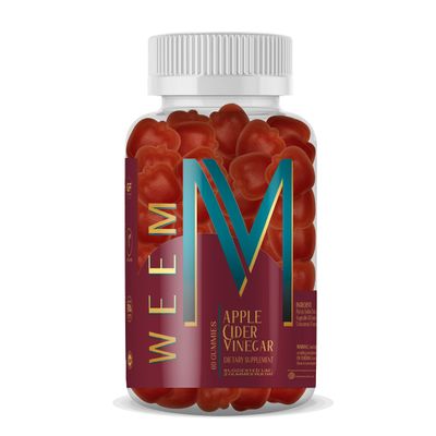 WEEM Apple Cider Vinegar Gummies - Natural, Vegan ACV with Folic Acid- Gluten Free - Vitamin B12 - Premium Detox &amp; Weight Supplement- Helps Digestion for Women and Men