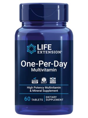Life Extension One-Per-Day Multivitamin - Packed with Over 25 Vitamins, Minerals &amp; Plant Extracts, Quercetin, 5-MTHF Folate &amp; More - 1-Daily, Non-GMO, Gluten-Free - 60 Tablets