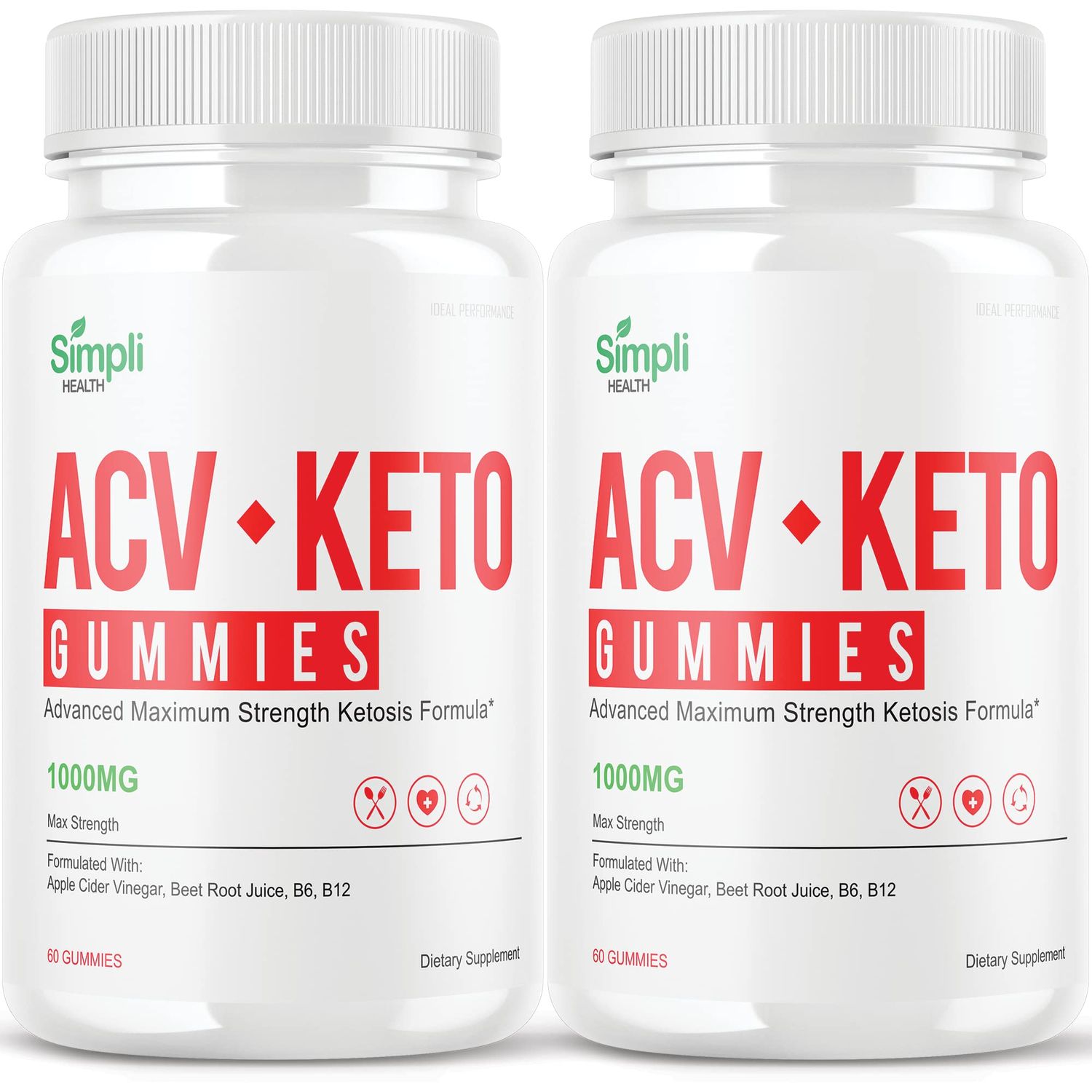 IDEAL PERFORMANCE (2 Pack) Simpli ACV Ketos Gummies Simpli Health Gummies Simplihealth Gummies Simply Acc (120 Gummies)