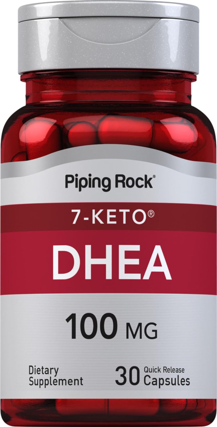 Piping Rock DHEA 100mg | 30 Capsules | 7 Keto Supplement | Non-GMO, Gluten Free Supplement