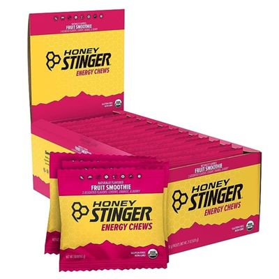 Honey Stinger Organic Fruit Smoothie Energy Chew | Gluten Free &amp; Caffeine Free | for Exercise, Running and Performance | Sports Nutrition for Home &amp; Gym, Pre and Mid Workout | 12 Pack, 21.6 Ounce