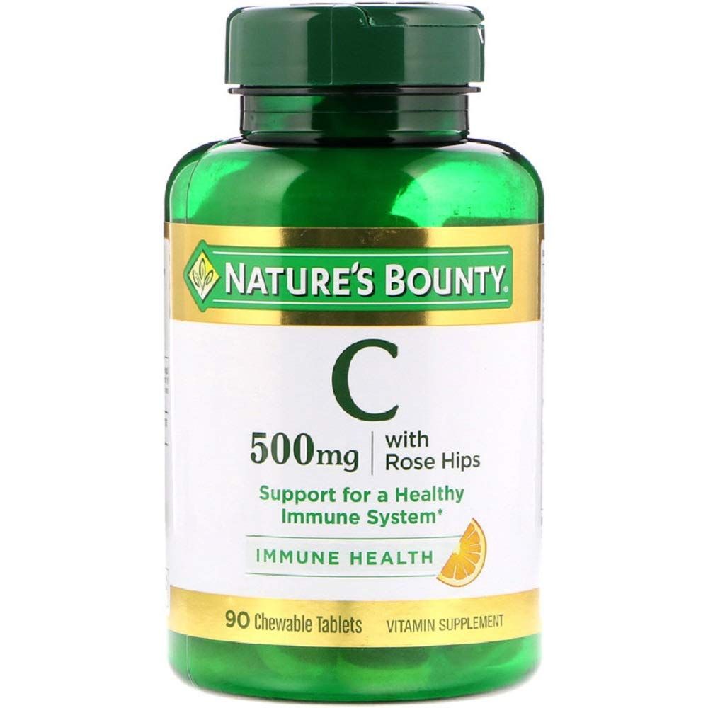 Nature&#39;s Bounty, C-500 mg Delicious Chewable w/ Rose Hips Tablets, 90 ct