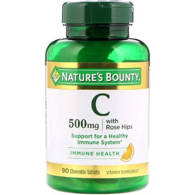 Nature&#39;s Bounty, C-500 mg Delicious Chewable w/ Rose Hips Tablets, 90 ct