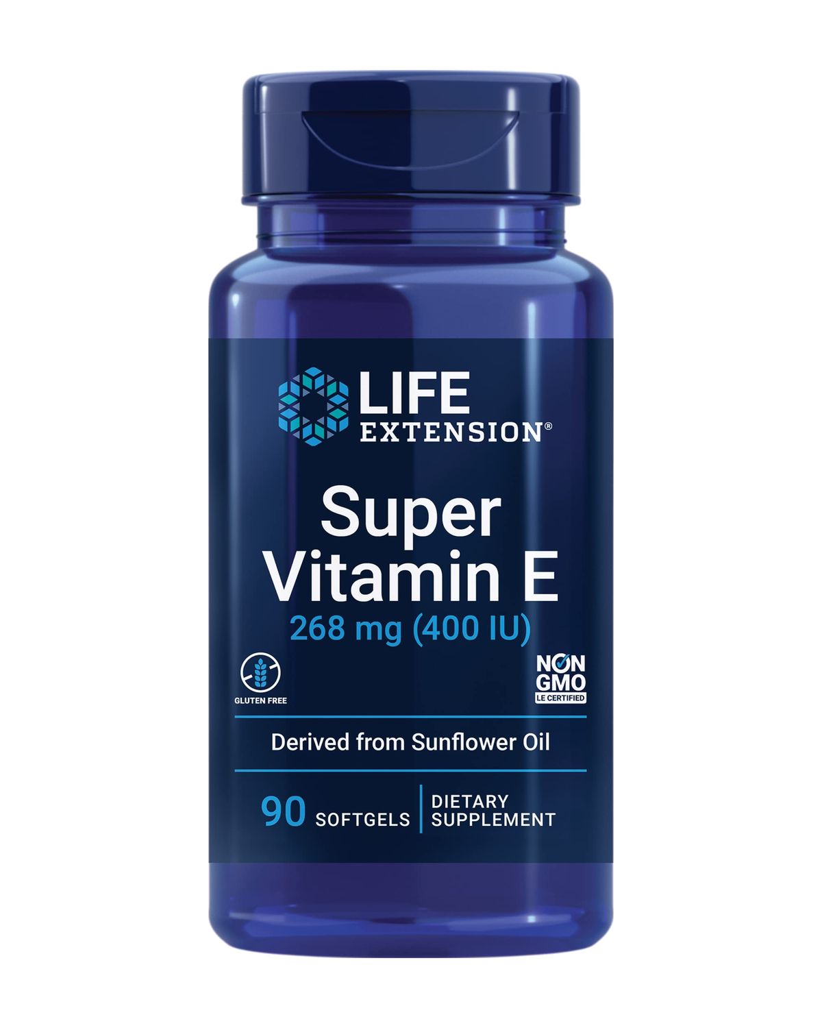 Life Extension Super Vitamin E 268 mg - For Heart, Brain &amp; Immune Health -Offers Antioxidant Protection &amp; Promotes Inflammatory Response - Gluten Free, Non-GMO, 90 Softgels