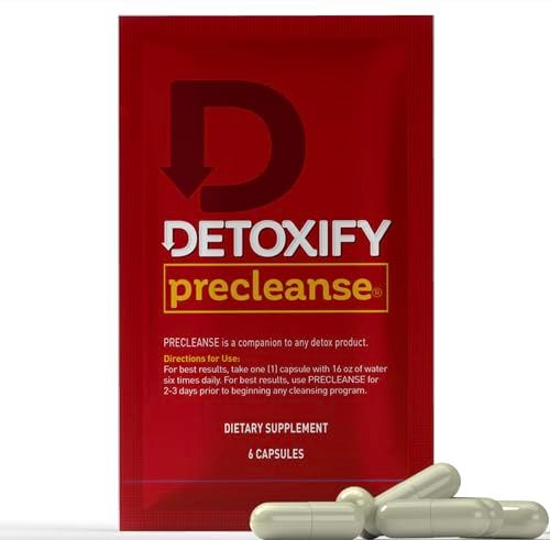 Detoxify Pre Cleanse One Day Detox Capsules with Milk Thistle and Dandelion - Total Body Cleanse for Women and Men